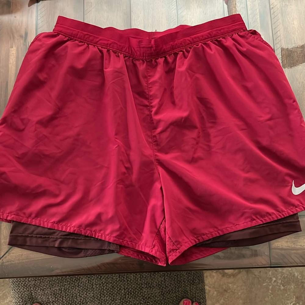 Nike Maroon compression running shorts